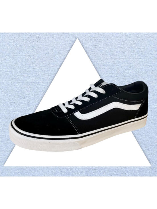 Vans Ward Suede Canvas Shoes Sneakers Black White VN0A36EMC4R Mens Size 10 New